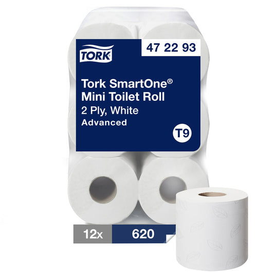 Tork Advanced SmartOne Mini Toilet Roll System - 2 Ply - 620 Sheets - 12 Pack