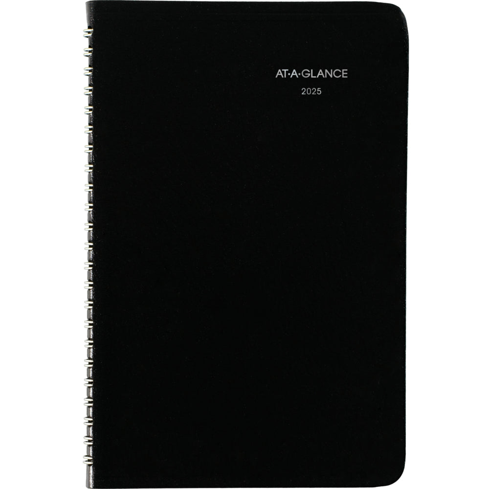 AT-A-GLANCE 2025 Weekly Appointment Book - 8" H x 4-7/8" W - Black - Bilingual