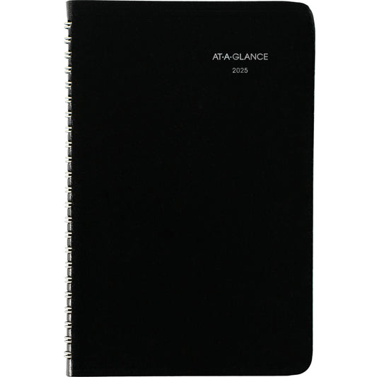 AT-A-GLANCE 2025 Weekly Appointment Book - 8" H x 4-7/8" W - Black - Bilingual