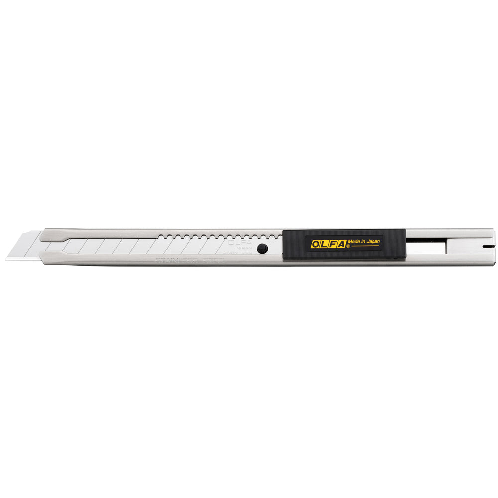 Couteau utilitaire de précision à verrouillage automatique en acier inoxydable OLFA SVR-2 9 mm - Argent