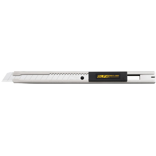 Couteau utilitaire de précision à verrouillage automatique en acier inoxydable OLFA SVR-2 9 mm - Argent