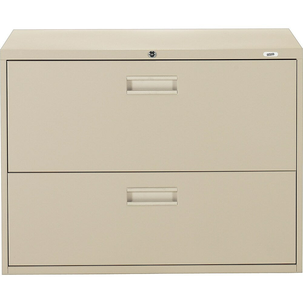Staples Lateral File Cabinet, 2-Drawer, Sand