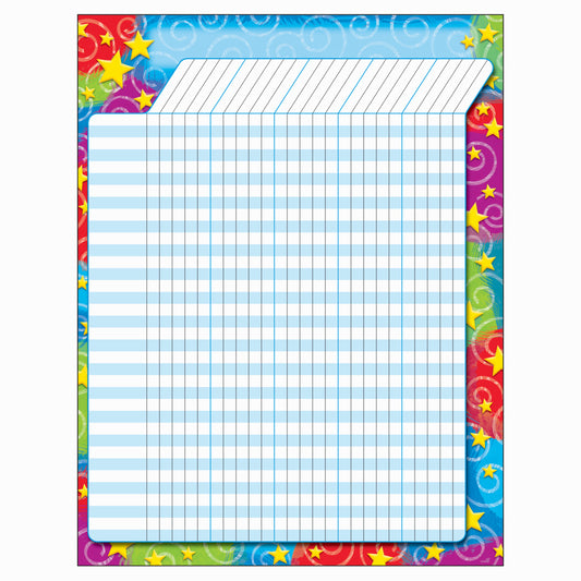 TREND enterprises Incentive Chart - 17" x 22" - Stars 'n Swirls