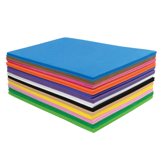 Feuilles de mousse Creativity Street WonderFoam, couleurs assorties, 13,97 cm x 21,59 cm, 40 feuilles/paquet.