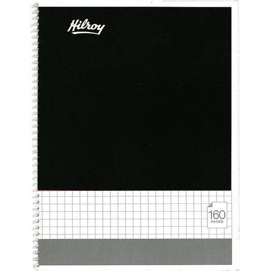Carnet à spirales quadruples Hilroy, 80 feuilles, 20,3 cm x 26,7 cm, couleurs assorties (13038)
