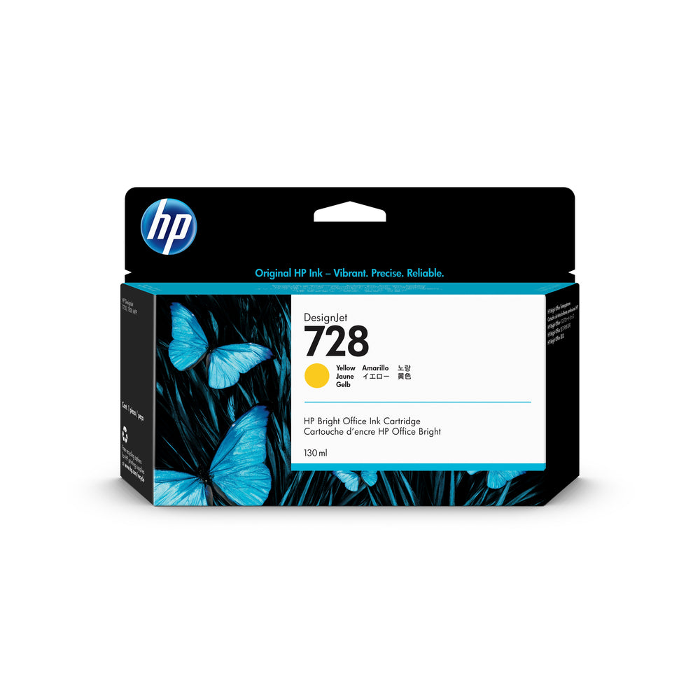 HP 728 Ink Cartridge - Yellow (F9J65A)