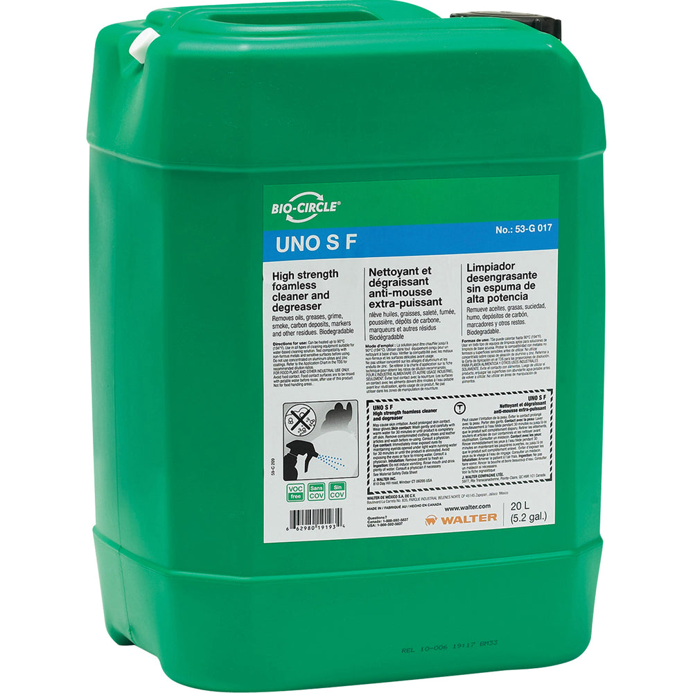 Walter Uno S F High-Strength Foamless Cleaner/Degreaser - 20 L