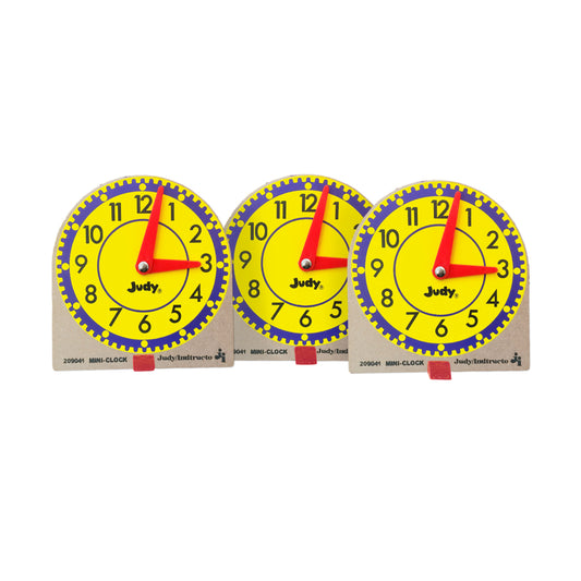 Carson Dellosa 12 Mini Judy Clocks Set - 4" x 4"