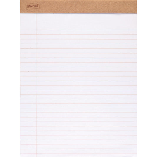 Blocs-notes à base de canne à sucre Sustainable Earth by Staples - 15 lb - Blanc - Format lettre - 50 feuilles par bloc - 12 blocs par paquet