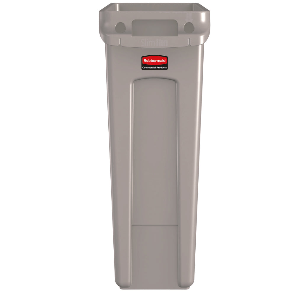 Rubbermaid Commercial Slim Jim Vented Waste Container - 87.1 L - Beige