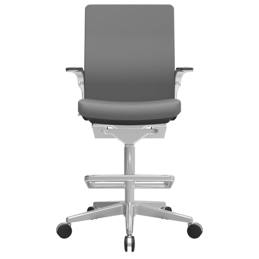 Nightingale NLC Mid Back Conference Sit/Stand Drafting Stool Chair - Grey