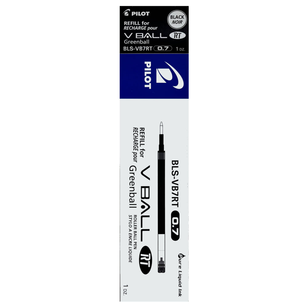 Recharge Pilot - Pointe fine 0,7 mm - Encre noire - Paquet de 12