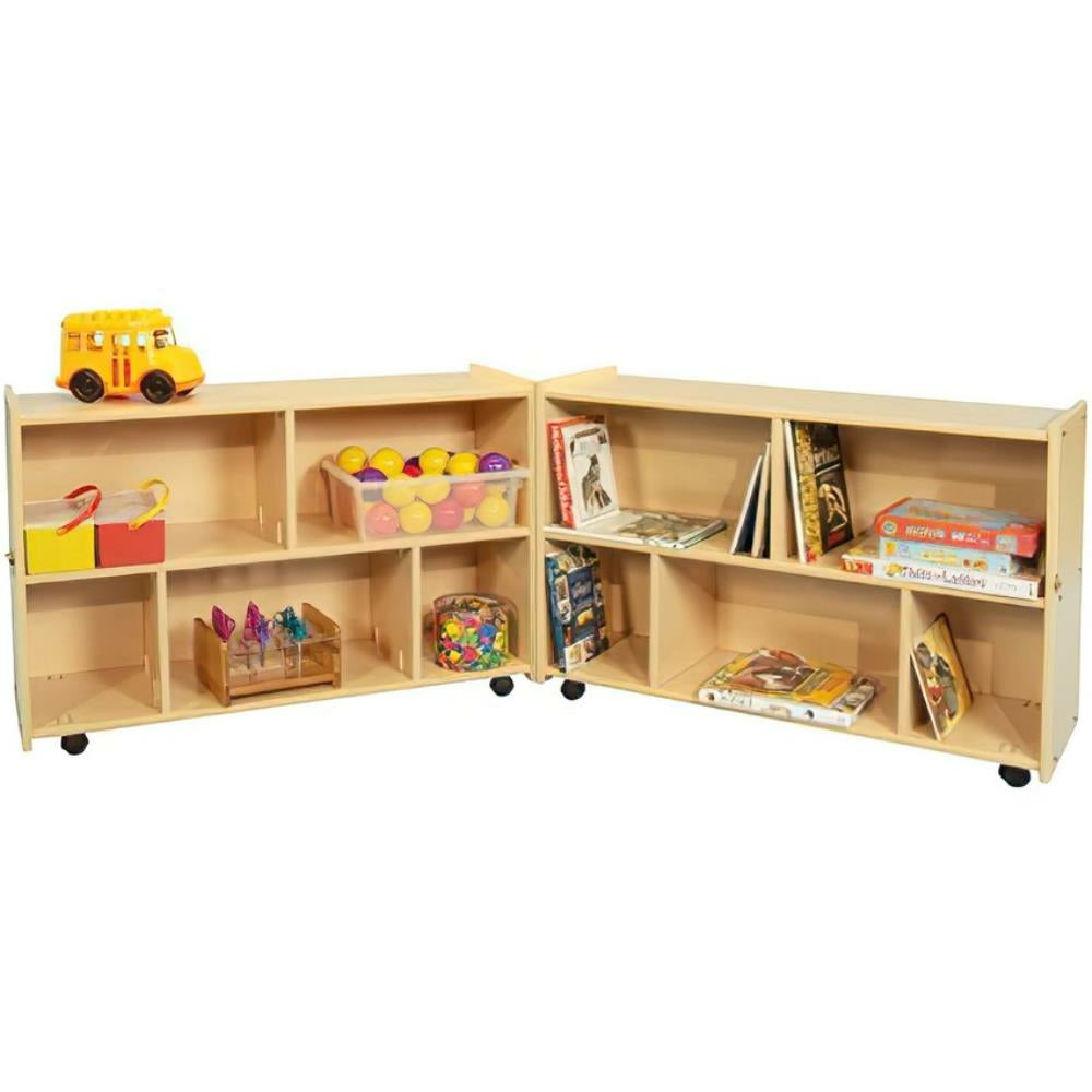 Stock Wooden Toys Fold 'n Lock 5 Section Storage Cabinet Maple