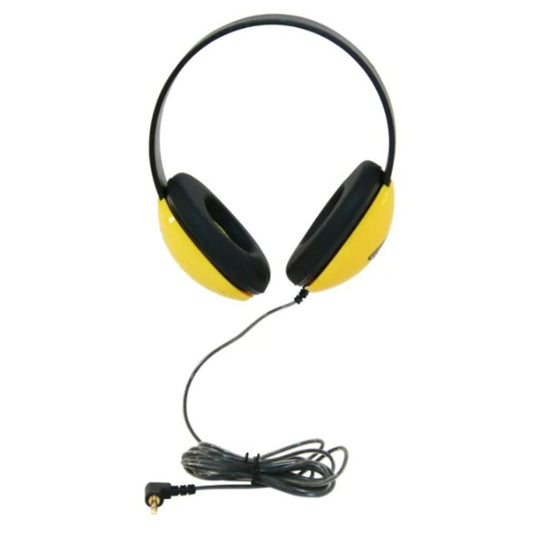 Califone Listening First Stereo Headphone with 2-layered cut-and-chew-resistant cord - Yellow