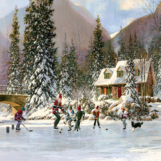 Outset Media 35-Piece Hockey Pond Tray Puzzle - 14" x 10" Tray Size