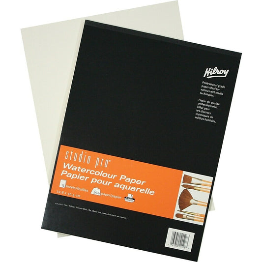Papier aquarelle Hilroy Studio Pro – 9" x 12" – 15 feuilles