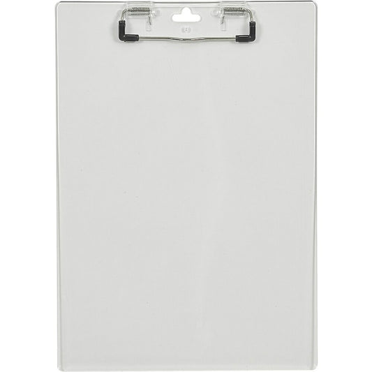 Merangue Plastic Clipboard - Letter Size - 9" x 12" - Clear