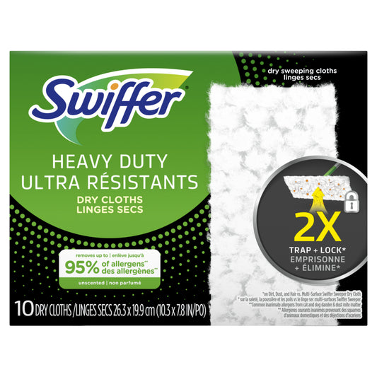 Swiffer Sweeper Heavy Duty Dry Multi-Surface Cloth Refills - Unscented - 10 Pack