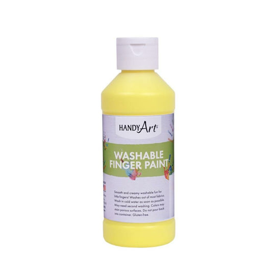 Handy Art Washable Flourescent Finger Paint, Flourescent Yellow, 237ml