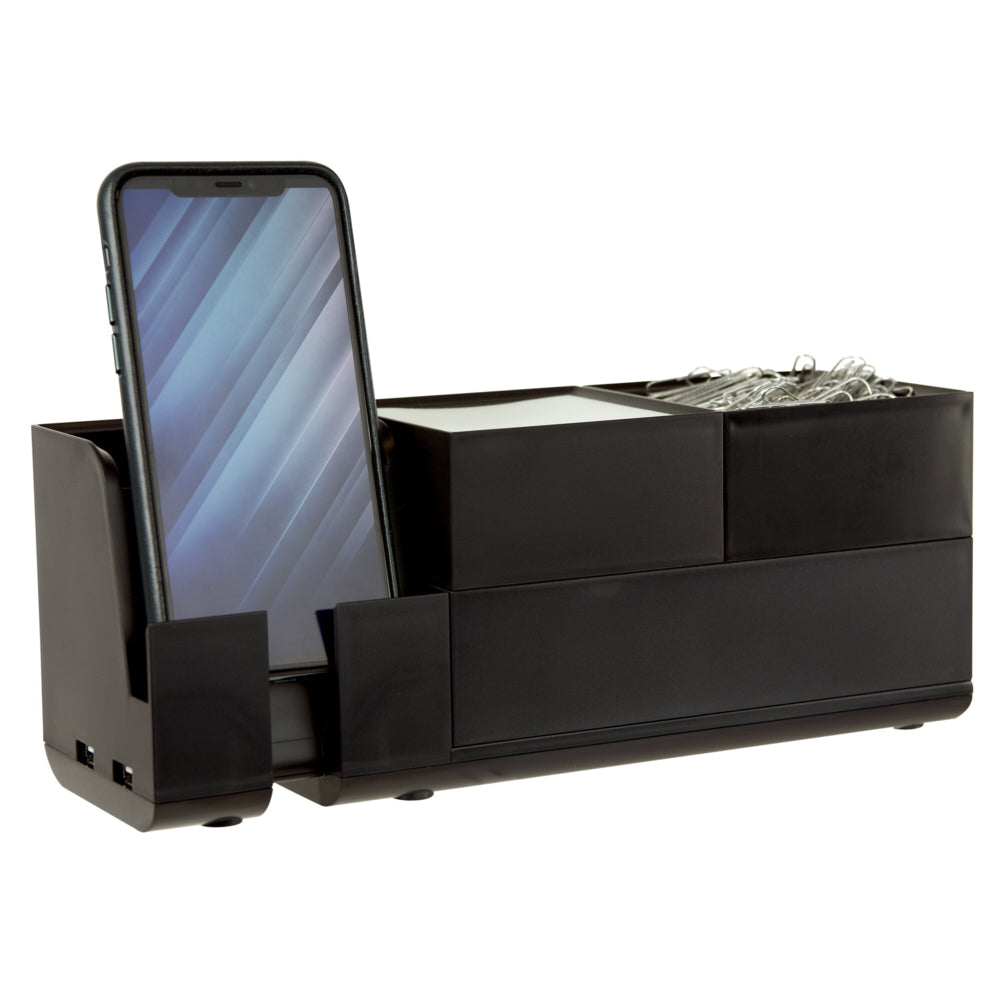Organiseur de bureau empilable Konnect - 4 pièces - Noir