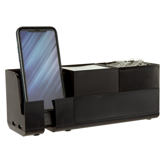 Konnect Stackable Desk Organizer - 4-Piece - Black