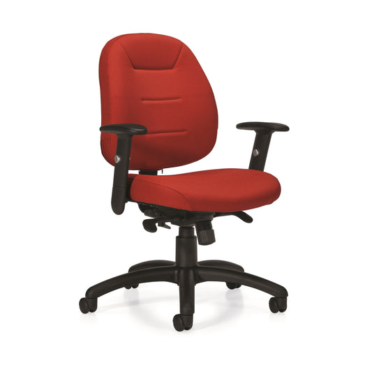 Global ErgoComfort Low Back Synchro-Tilter Chair - Red