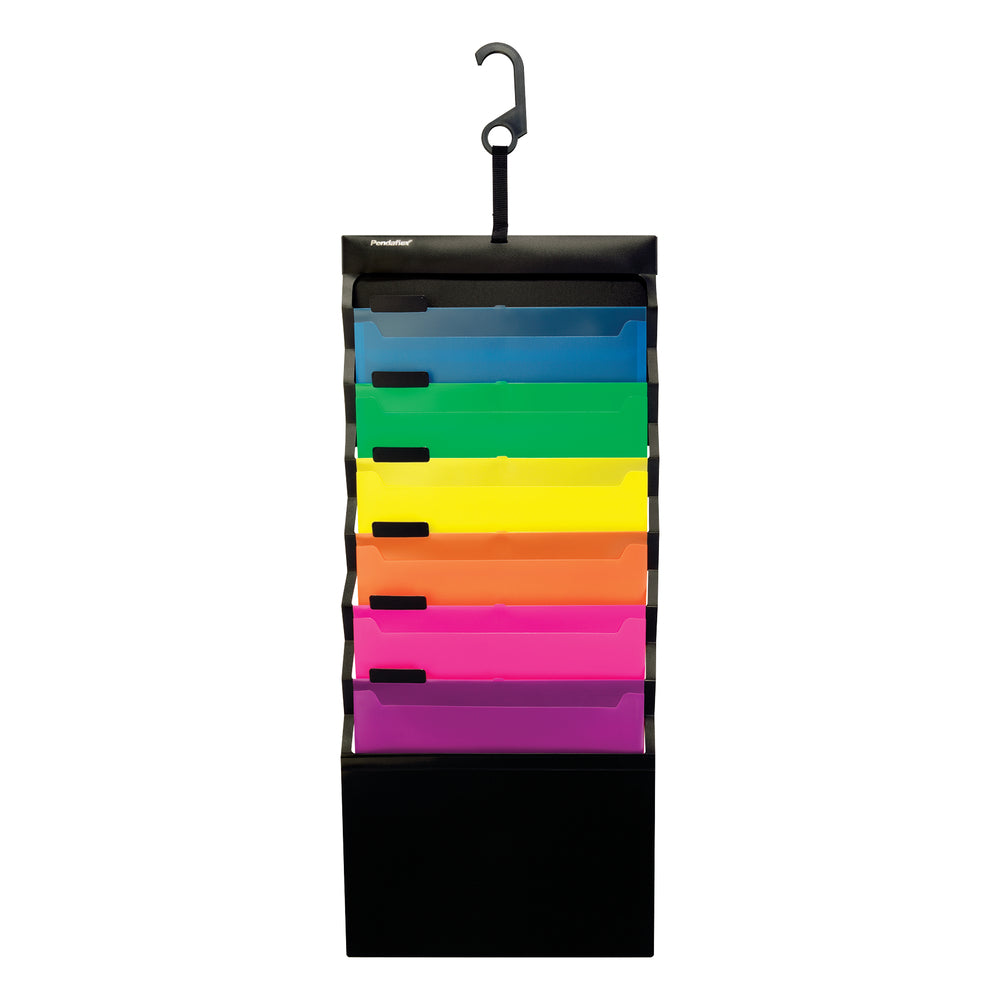 Pendaflex Hanging Organizer with Case - Letter Size - Black with Bright Colors