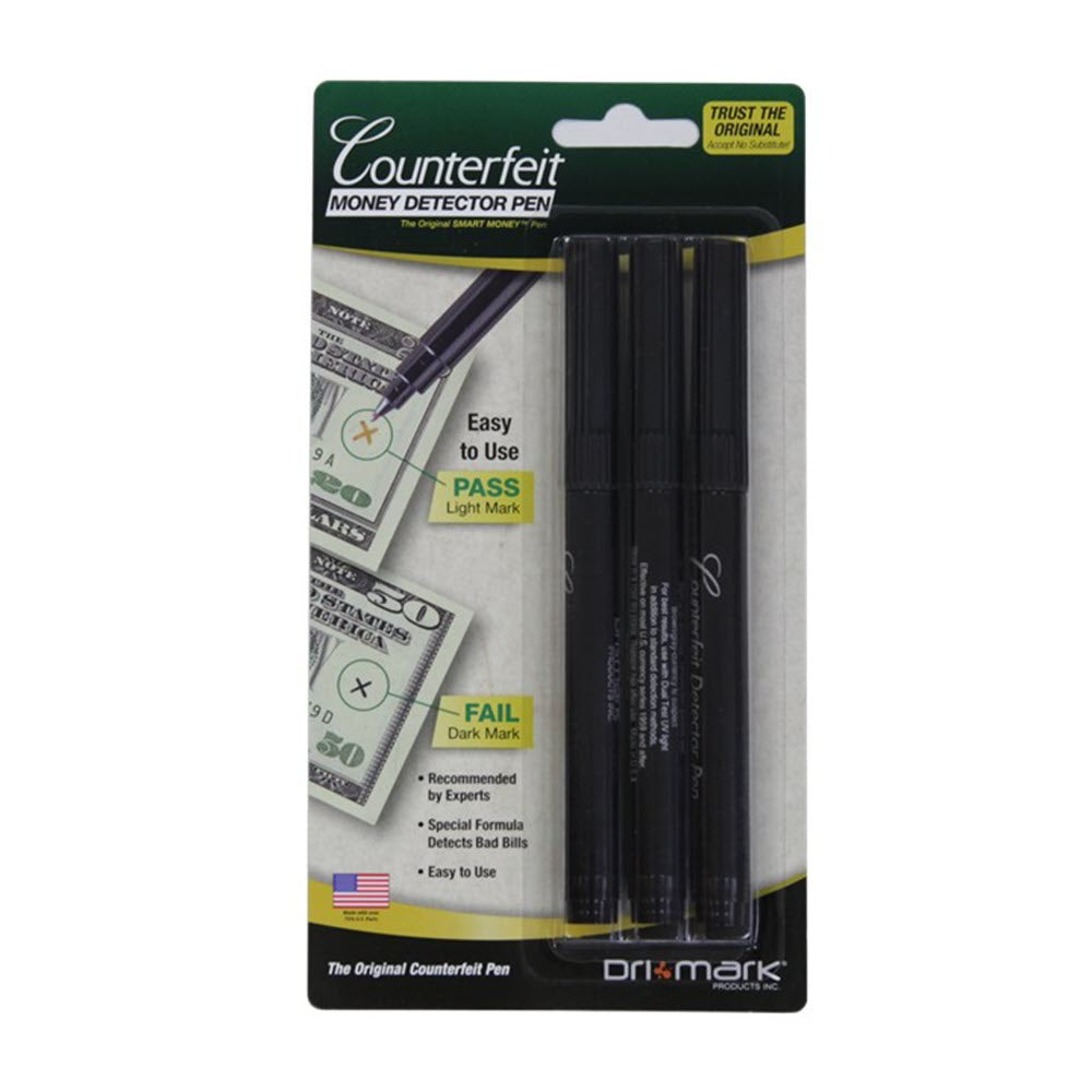 Dri-Mark Counterfeit Detector Pen - 3 Pack