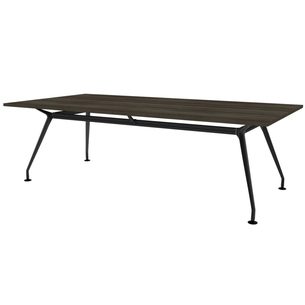 Table de réunion rectangulaire haut de gamme Heartwood HDL Innovations pour 8 personnes - Gris crépuscule noir