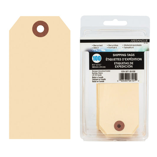 Étiquettes d'expédition Merangue - 4 1/4" x 2 1/8" - Paquet de 100