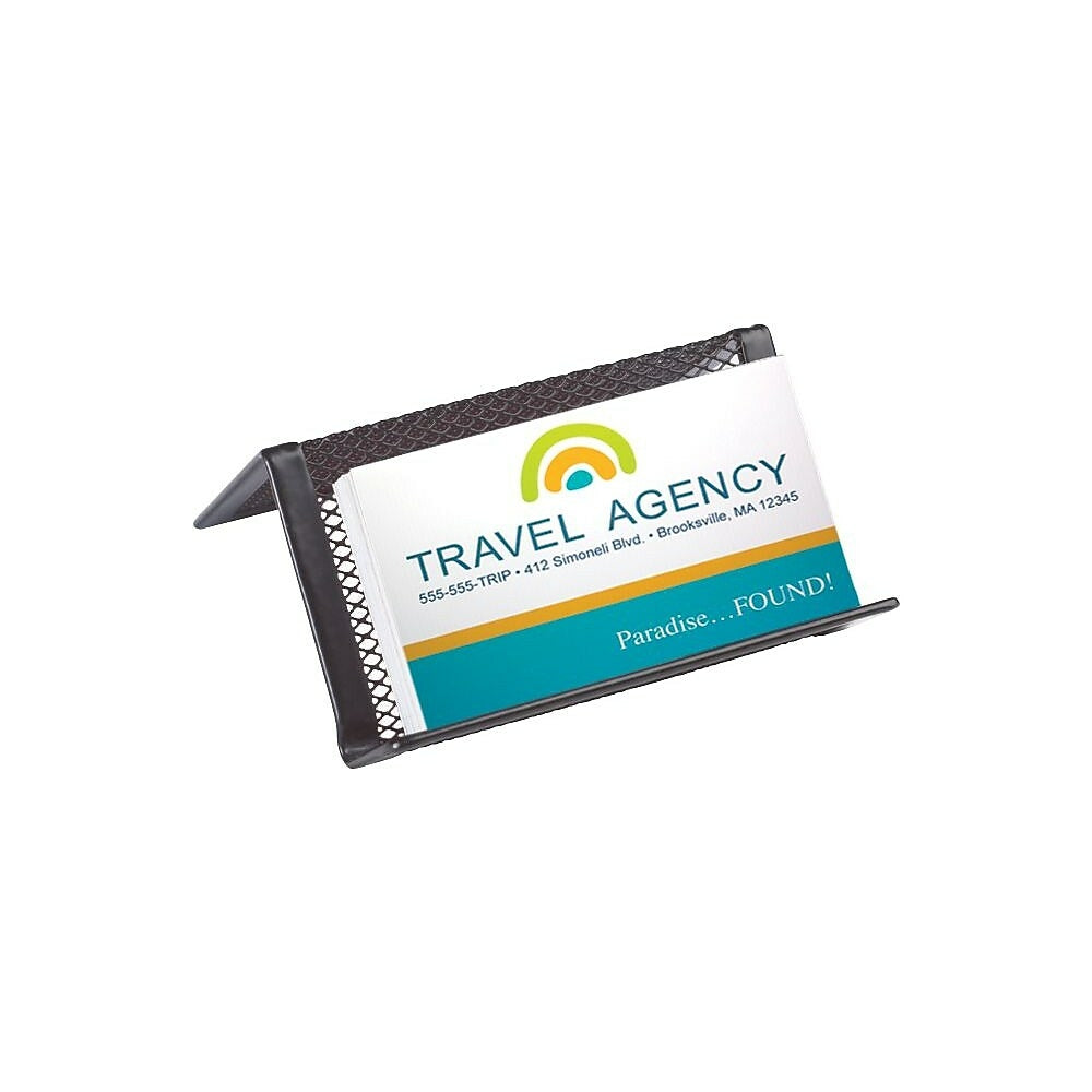 Staples Metal Mesh Business Card Holder - Black