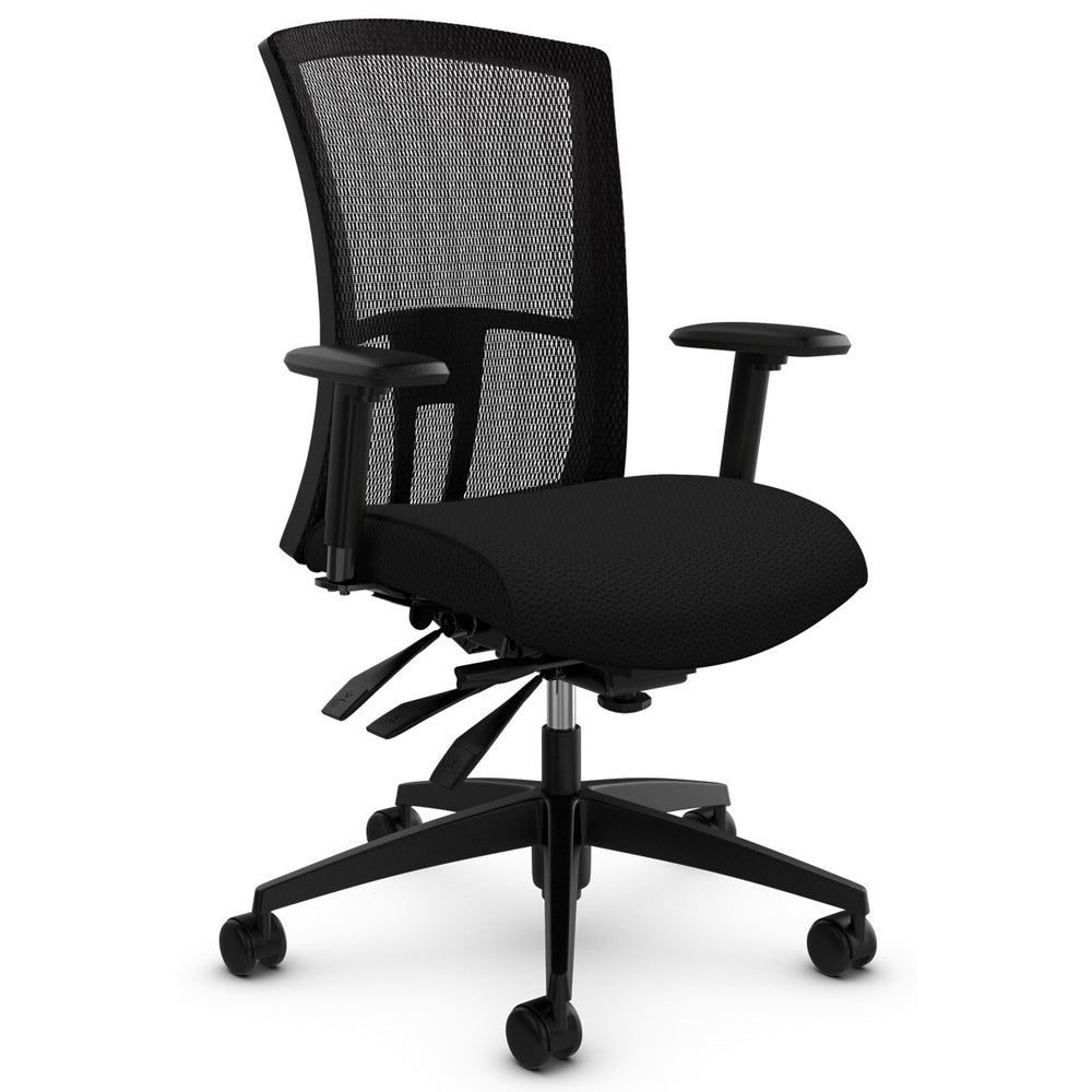 Vion High Back Multi-Tilter withFog Frame, 'Station - Night Time' Fabric, Black Mesh Back