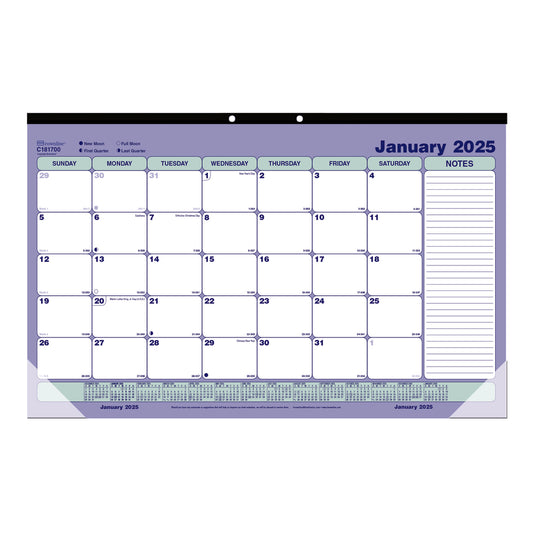 Brownline 2025 Monthly Desk Pad Calendar - 17-3/4" x 10-7/8" - English