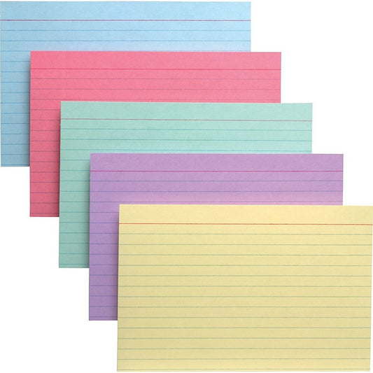 Oxford Ruled Index Cards, 4x6, Assorted, 100 Pack