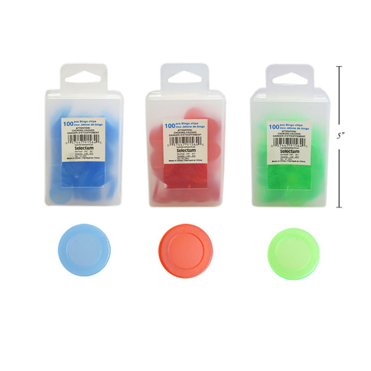 Selectum Bingo Chips - 17mm - 3 Assorted Colours - 100 Chips