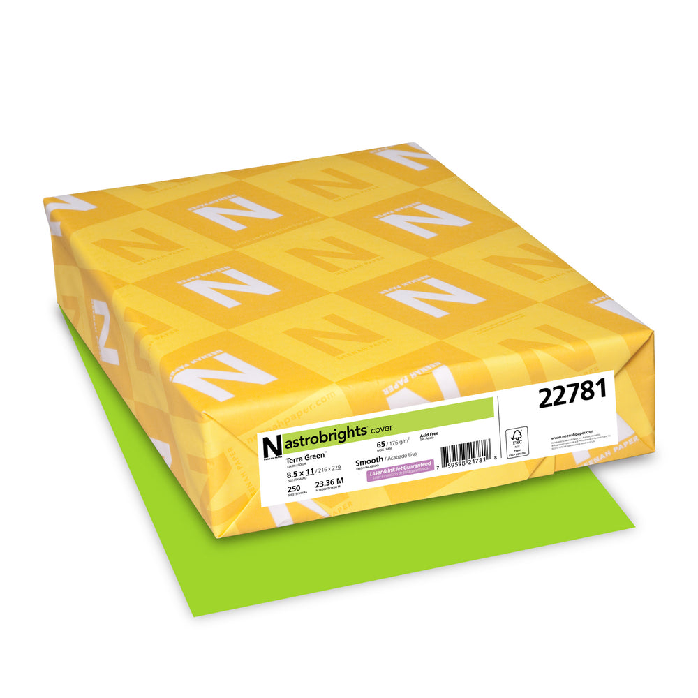 Papier cartonné coloré Astrobrights – 8,5" x 11" – Vert terre – 250 feuilles