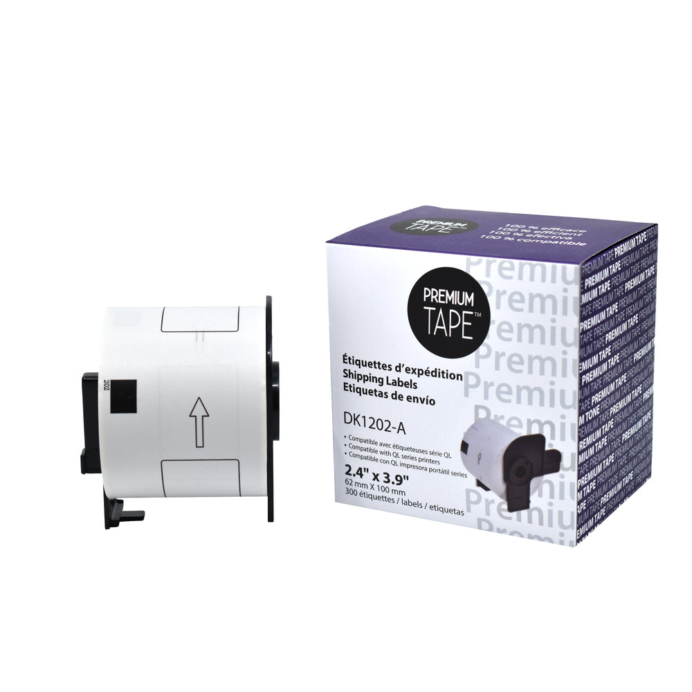 Étiquettes d'expédition Nutone Premium Tape - Compatible avec Brother DK1202 - 4" x 2-3/7" - 300 étiquettes