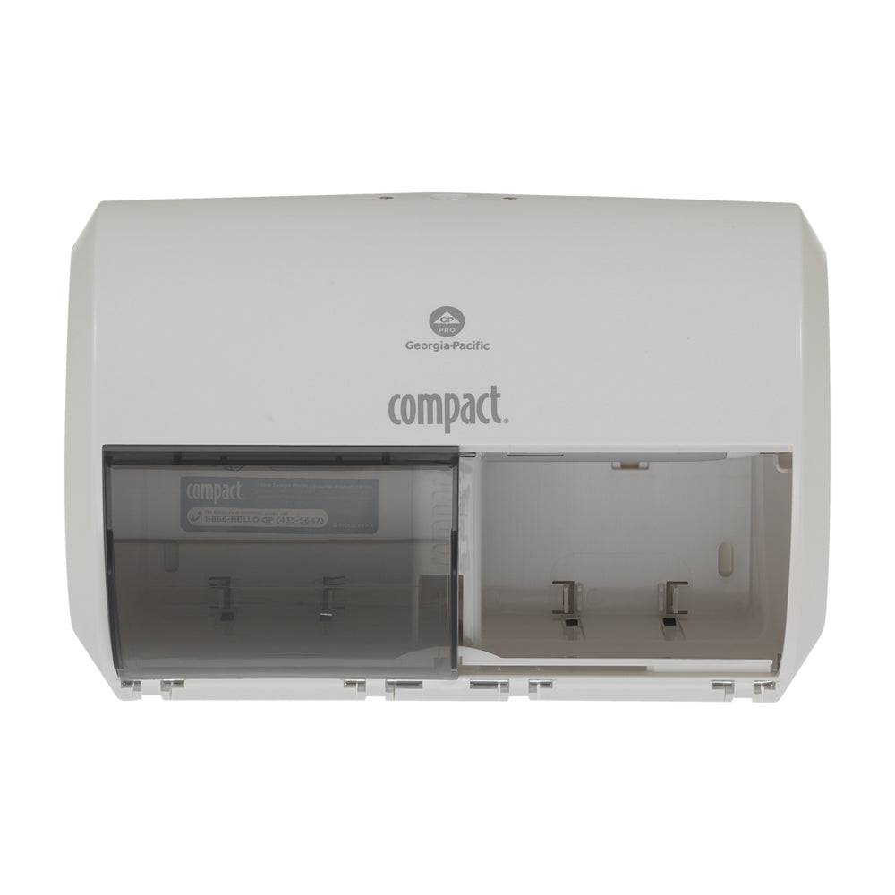 Compact 2-Roll Side-by-Side High-Capacity Coreless Toilet Paper Dispenser - White