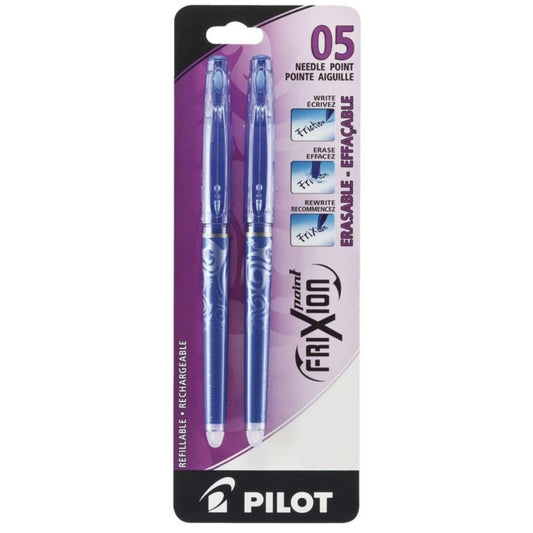 Pilot Frixion Point Erasable Gel Pens - 0.5 mm - Blue - 2 Pack