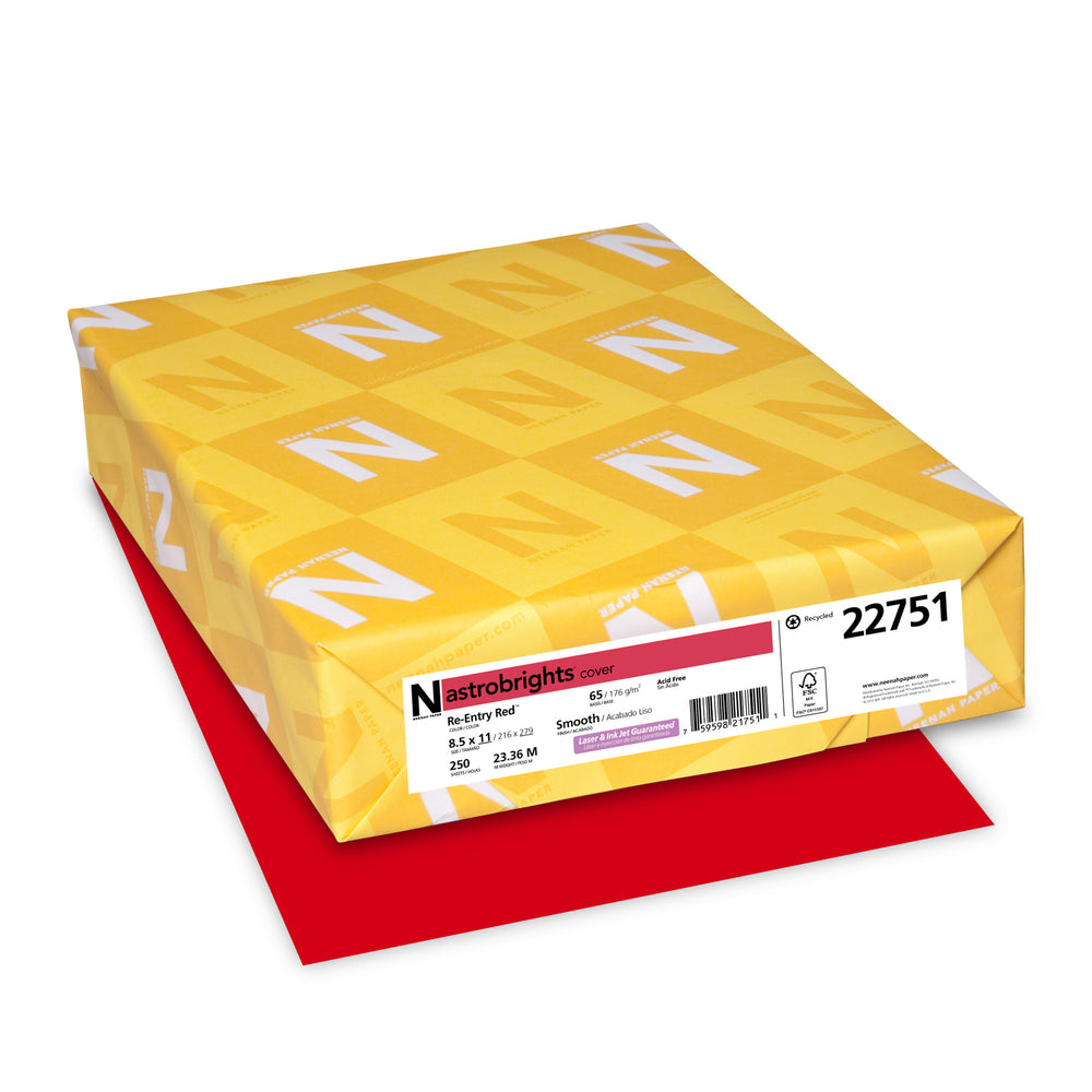 Papier couleur Astrobrights - 8,5" x 11" - Rouge de rentrée - 250 feuilles