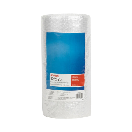Staples Bubble Wrap Roll - 3/16" - 12" x 25' - Clear