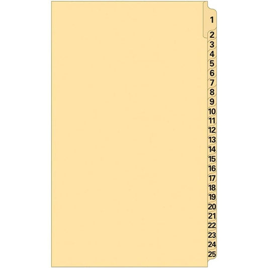 Supreme Litigation Tabs 25th Cut Numeric Set 14" Buff #1/25