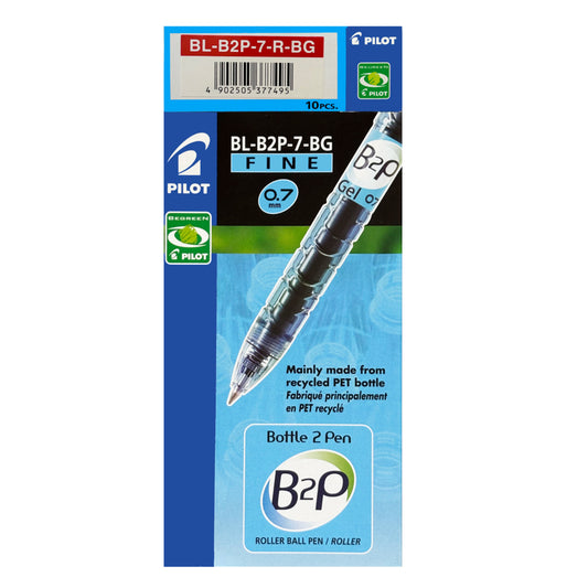 Pilot BeGreen B2P Gel Ink Retractable Rollerball Pen - 0.7 mm - Red - 10 Pack