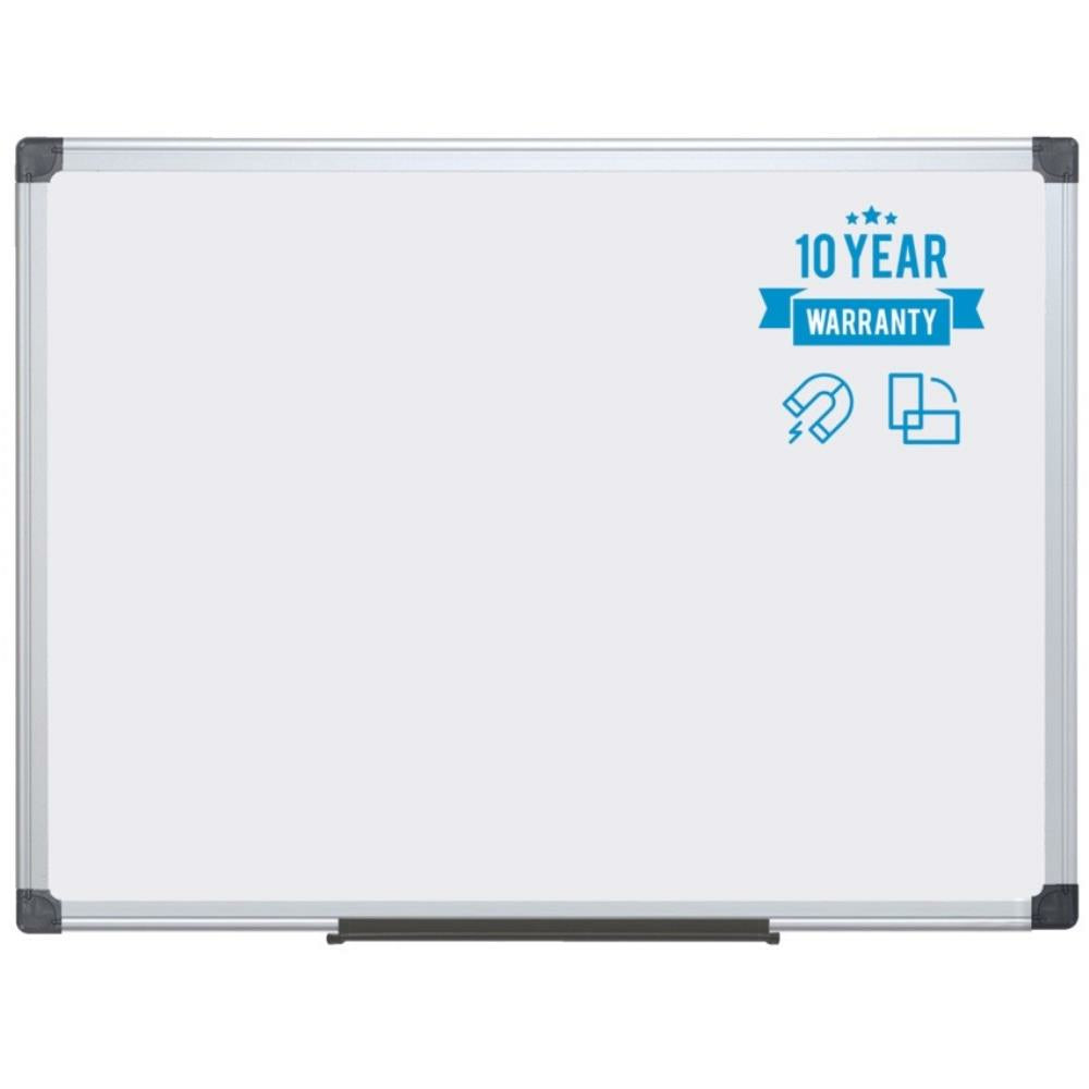 MasterVision Maya Magnetic Steel Dry-Erase Whiteboard - 48" x 96" - Aluminum Frame
