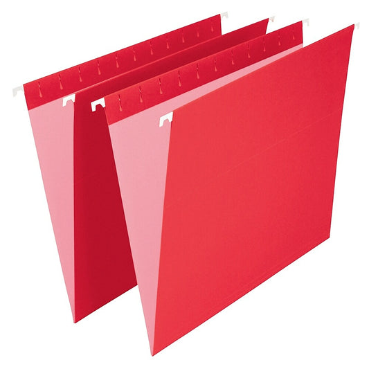 Chemises suspendues rouges Staples - Format lettre - Paquet de 25