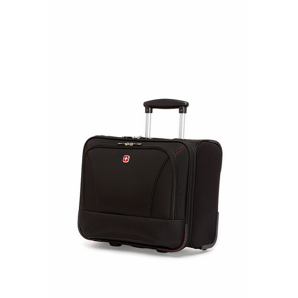 Mallette de bureau mobile à roulettes Swiss Gear Polytex, 15,6 po, noire