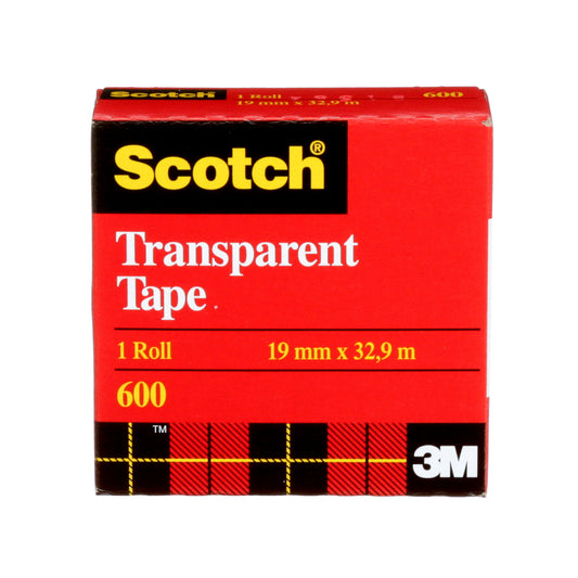 Scotch Transparent Film Tape - 1.9 cm W x 33 m L - 1" Core - Boxed - 1 Refill Roll per Pack