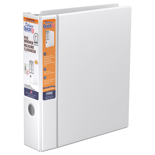 Classeur de luxe à 3 anneaux Davis Group QuickFit 2 po - Blanc