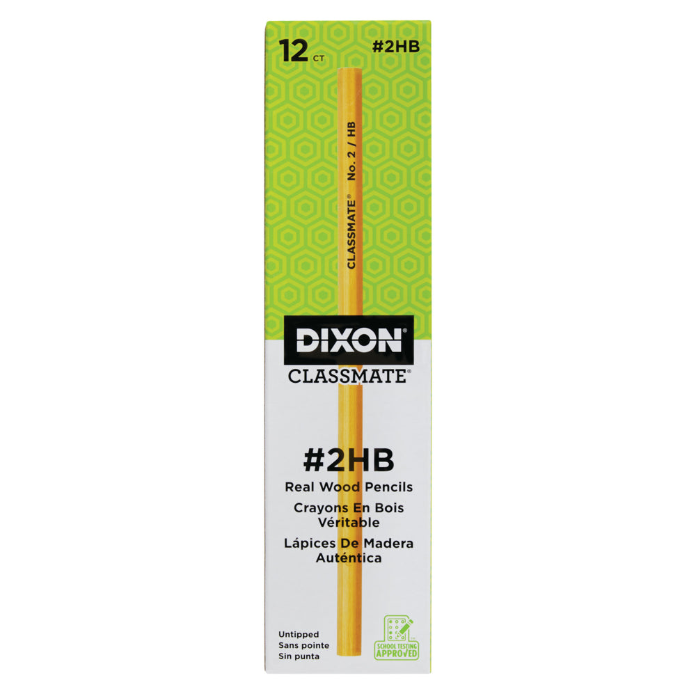 Dixon Classmate Pencils - #2 Soft - No Eraser - Yellow - 12 Pack