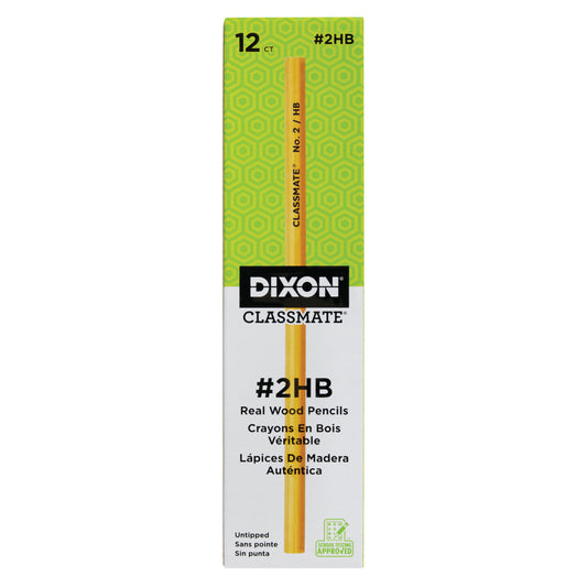 Dixon Classmate Pencils - #2 Soft - No Eraser - Yellow - 12 Pack